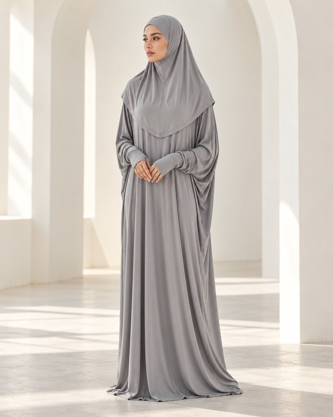 Maryam Prayer Dress in Grey