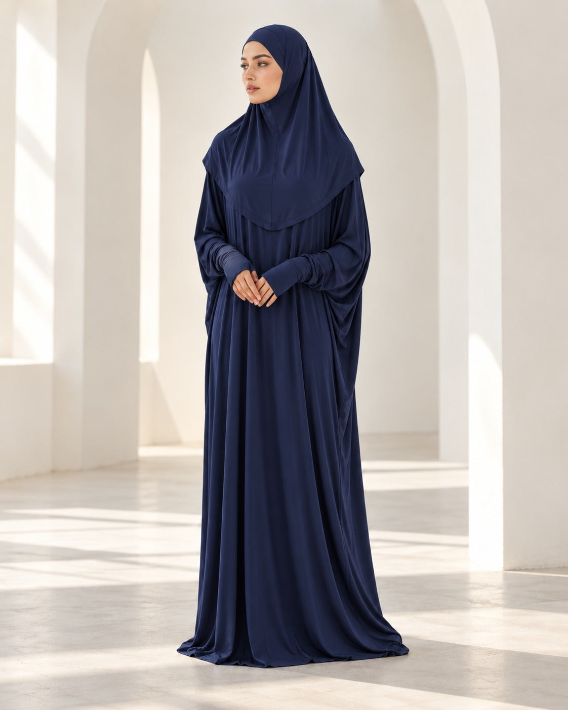 Maryam Prayer Dress in Navy