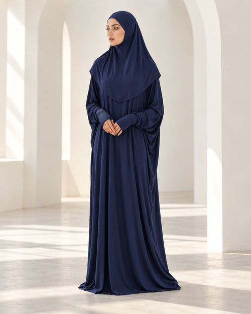 Maryam Prayer Dress in Navy
